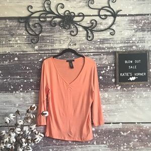 Coral 3/4 Length Sleeve Blouse